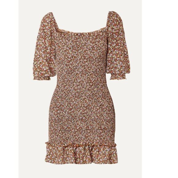 Faithfull the Brand Es Saada Mini Sun Dress Feminine Sexy Fitted Wedding Guest - Picture 2 of 13